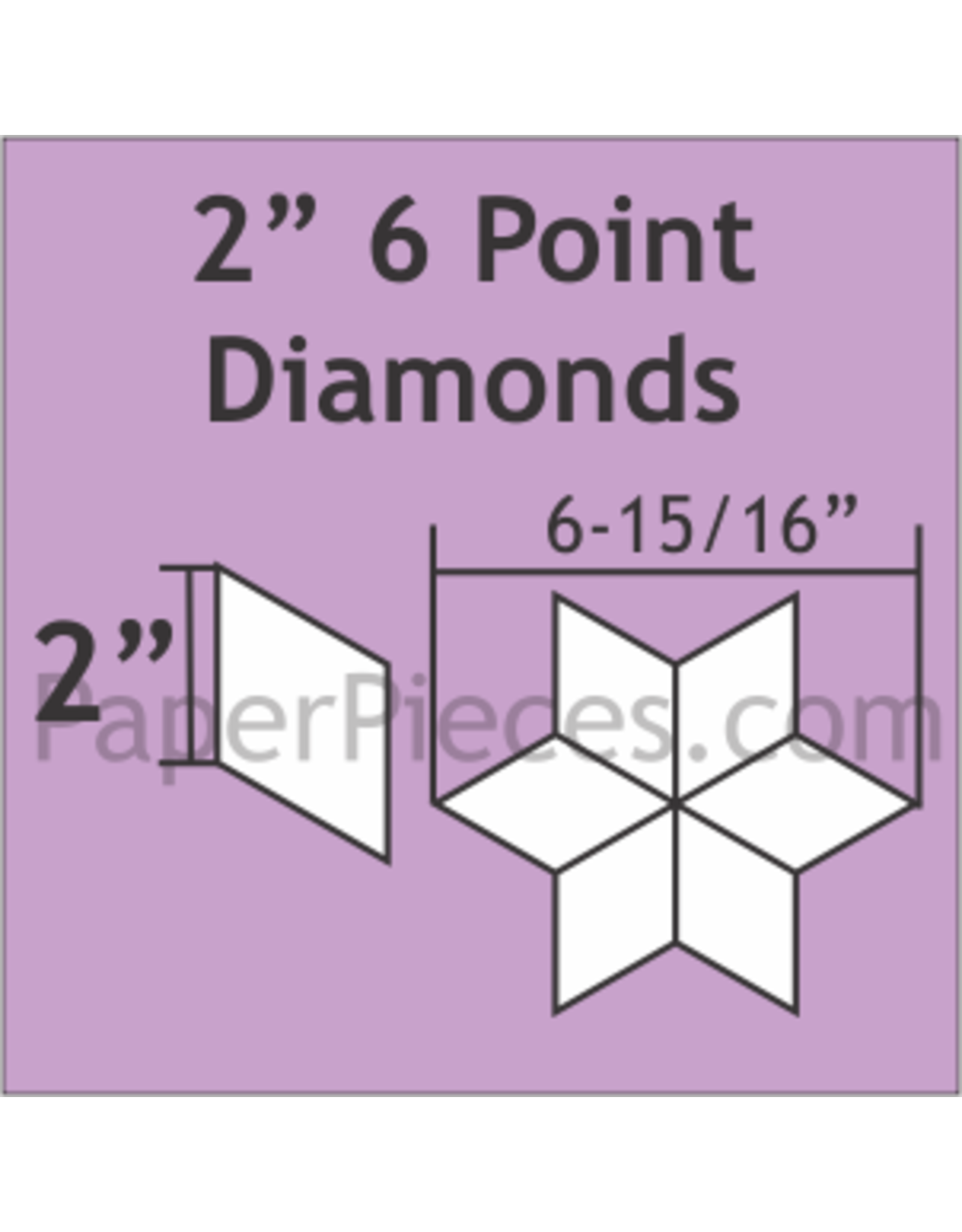 Paper Pieces Paper Pieces - 2 inch 6-point Diamond  - 75 pcs