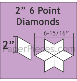 Paper Pieces 2 inch 6-point Diamond  - 75 stuks