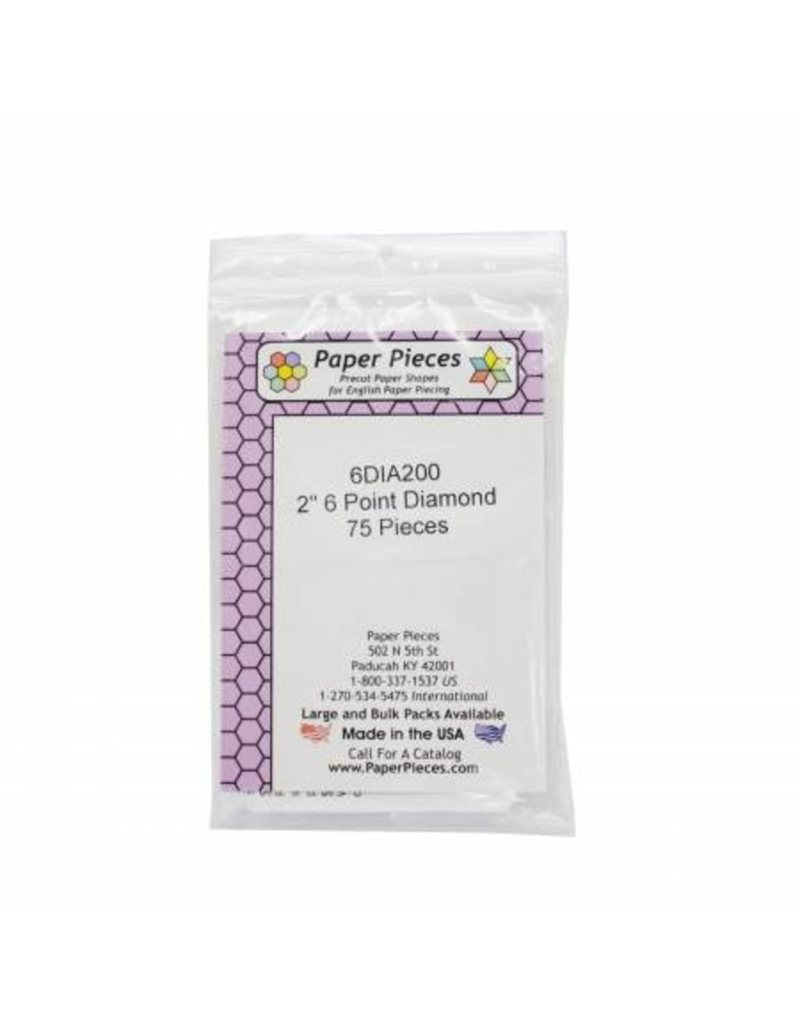 Paper Pieces Paper Pieces - 2 inch 6-point Diamond  - 75 pcs