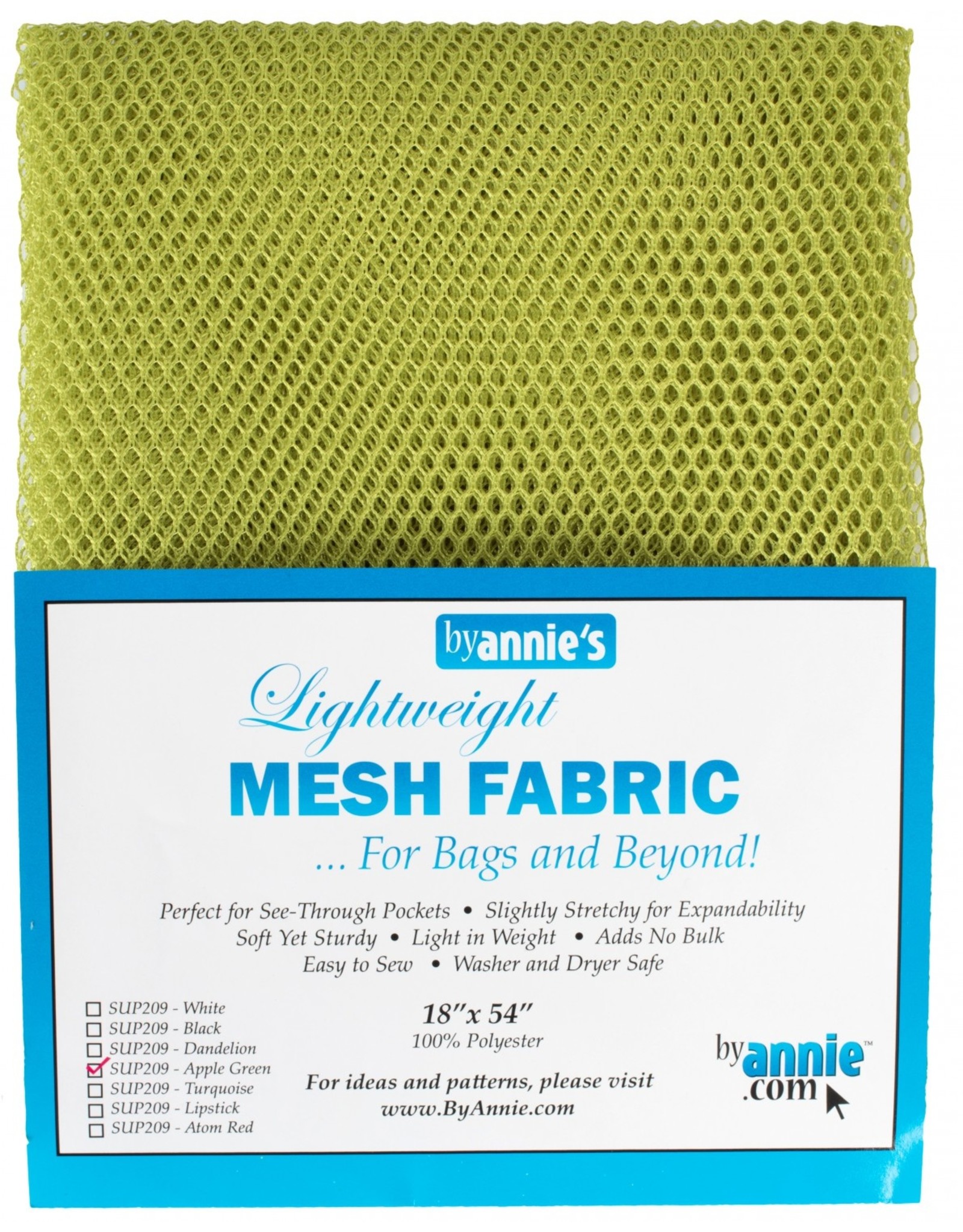 ByAnnie Mesh Fabric - 18 x 54 inch - Apple Green