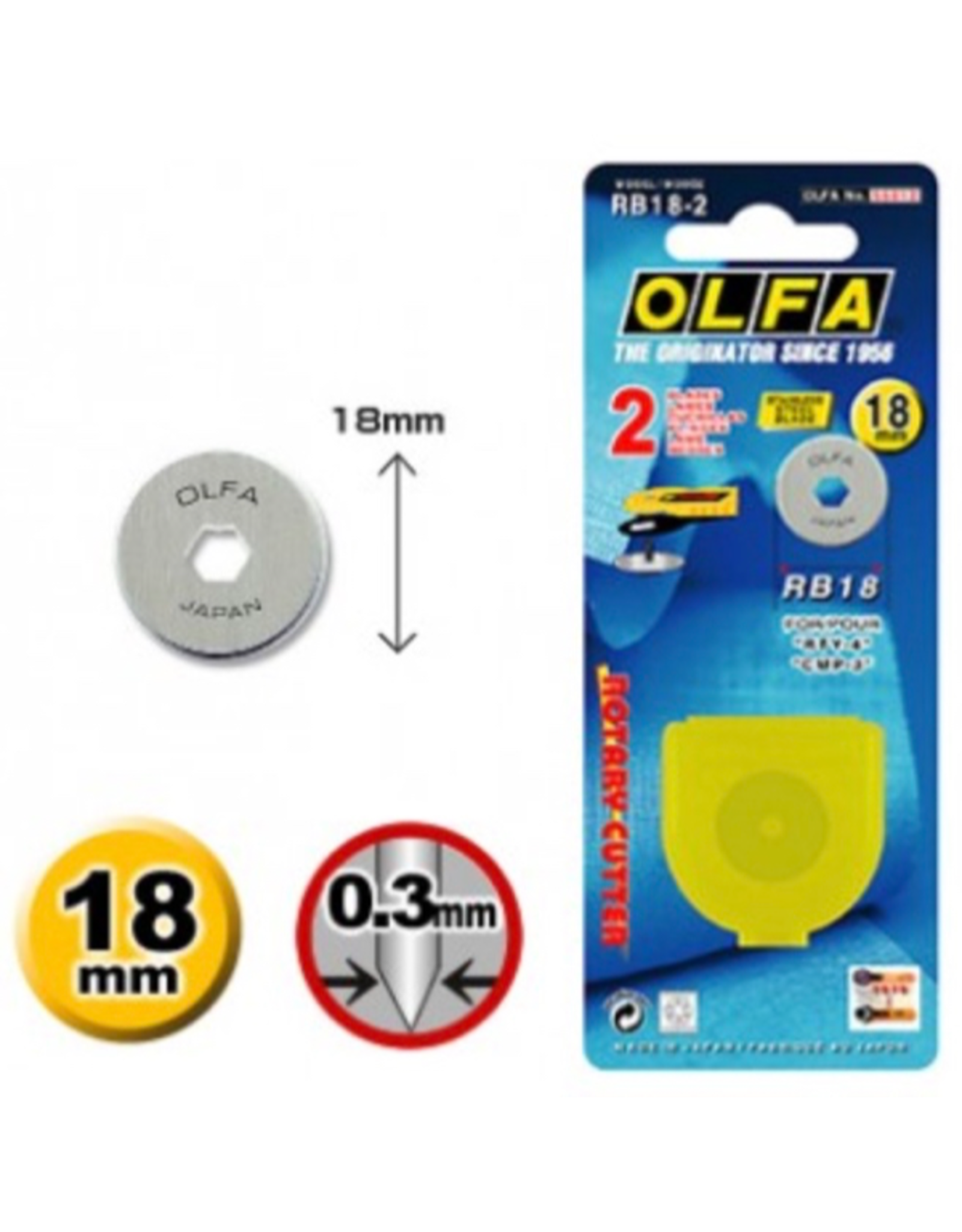 Olfa Olfa reservemes 18 mm - 2 stuks