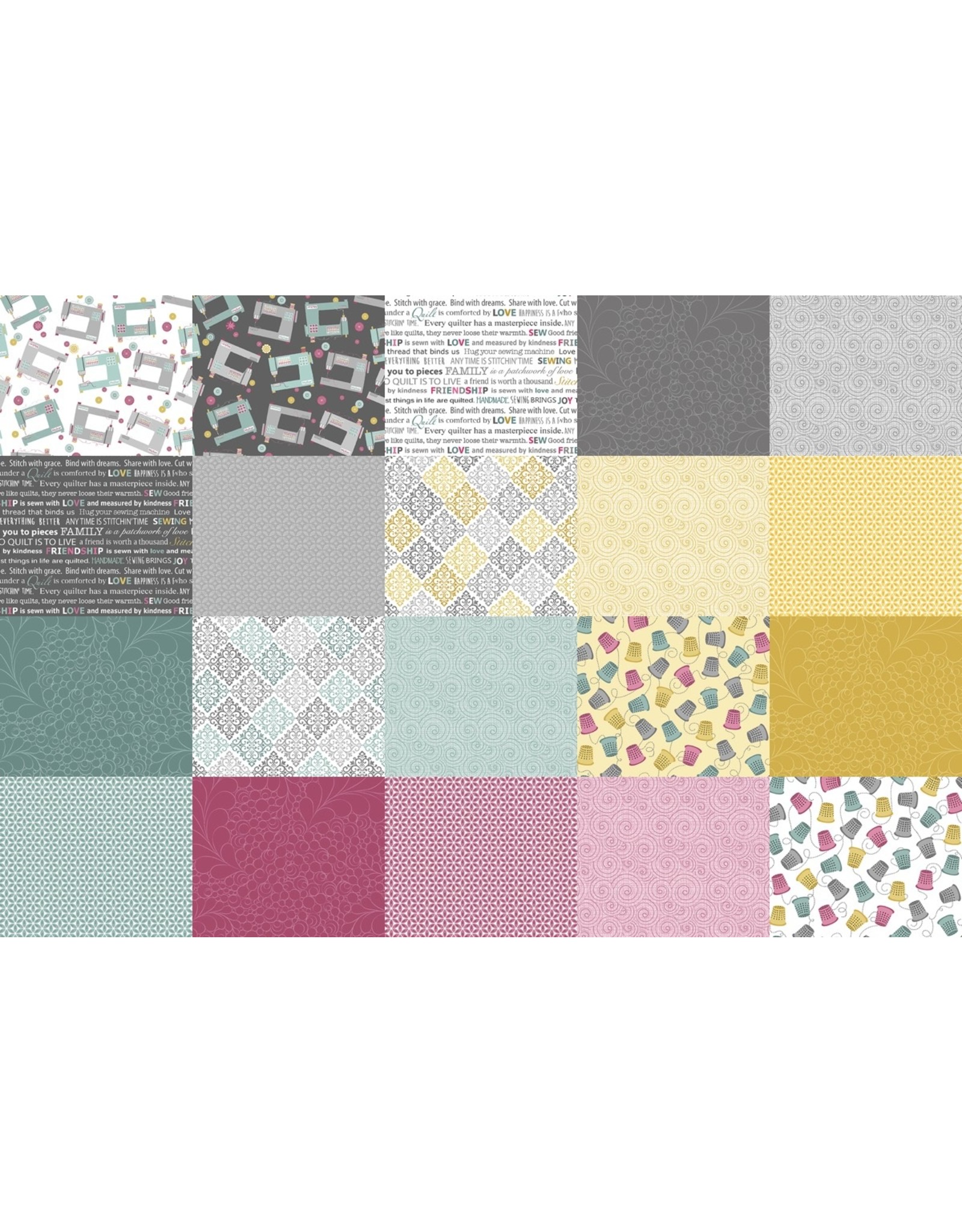Benartex Contempo Studio Words to Quilt by - 10 x 10 Pack