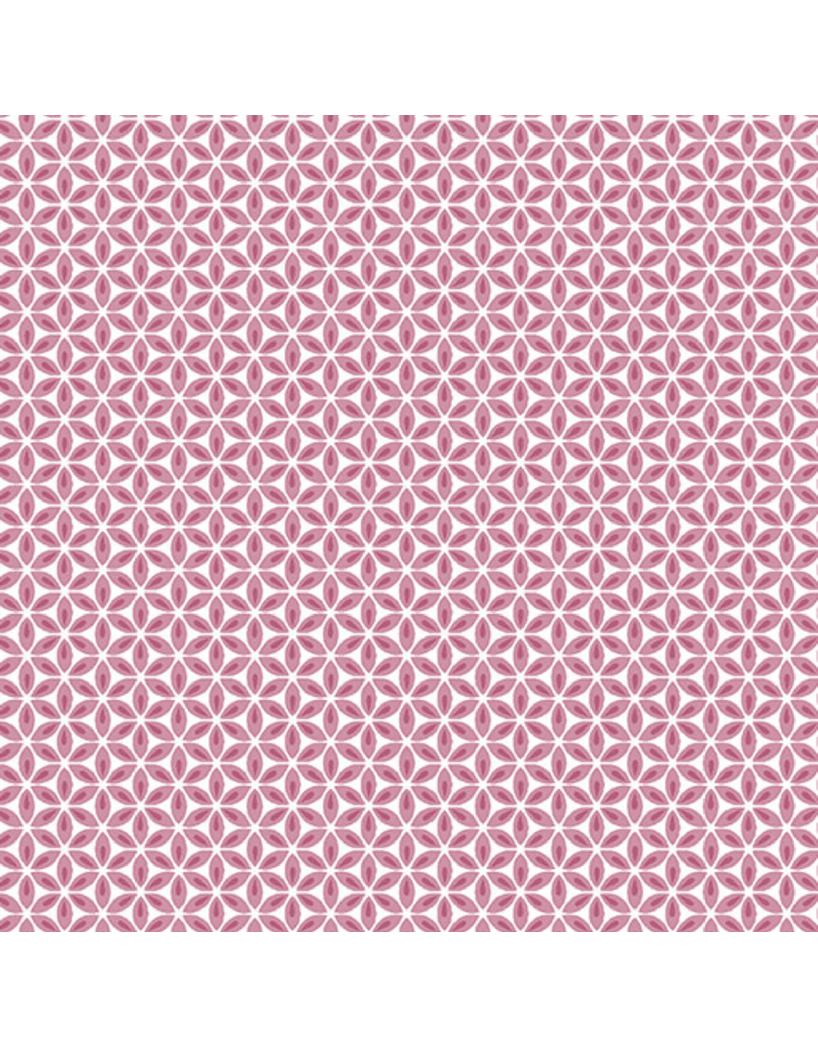 Contempo Words to Quilt By - Geo Flower Pink/White