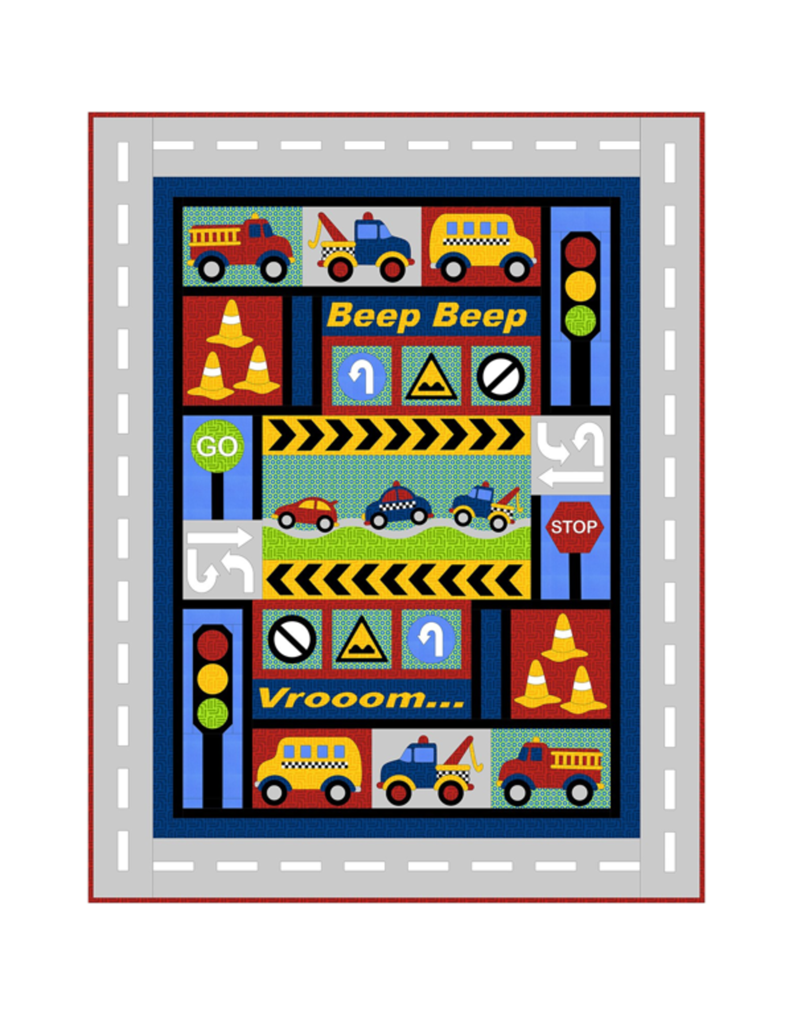 Kids Quilts Traffic Jam - applique quilt patroon