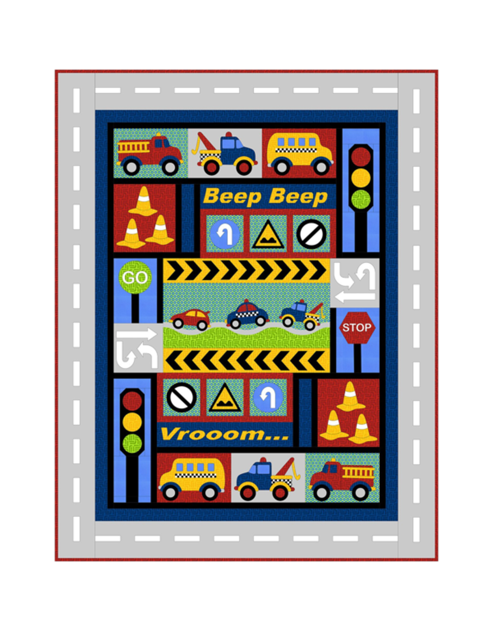 Kids Quilts Traffic Jam - applique quilt pattern