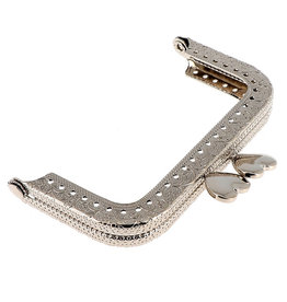 Bohin Metallic Frame Hearts - 80 mm - Silver