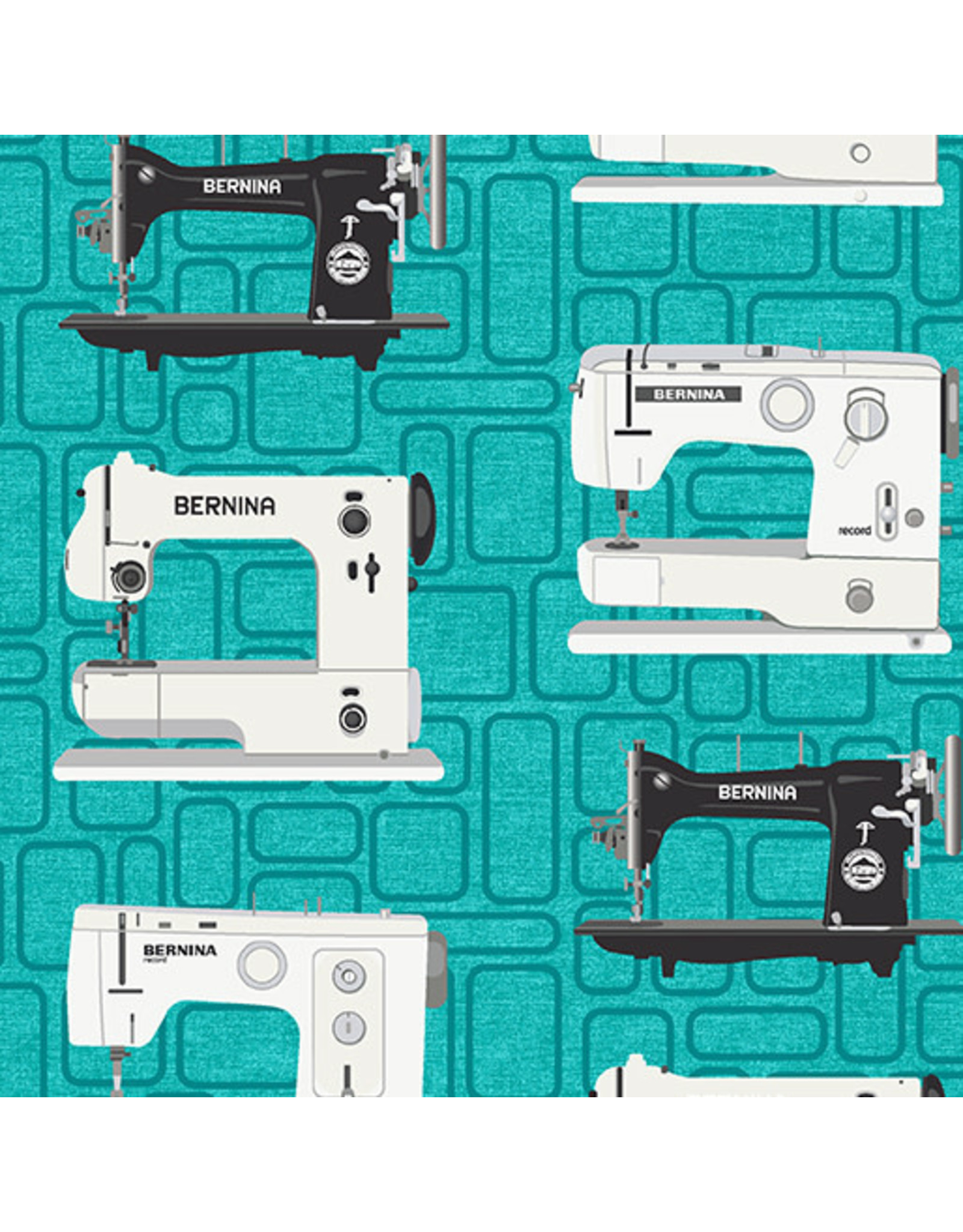 Benartex Benartex - Amanda Murphy - Bernina Vintage - Teal - 2279-84