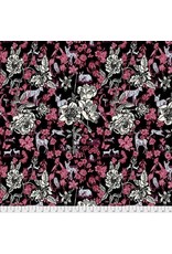 FreeSpirit Woodland Walk - Fawn in Flowers Black