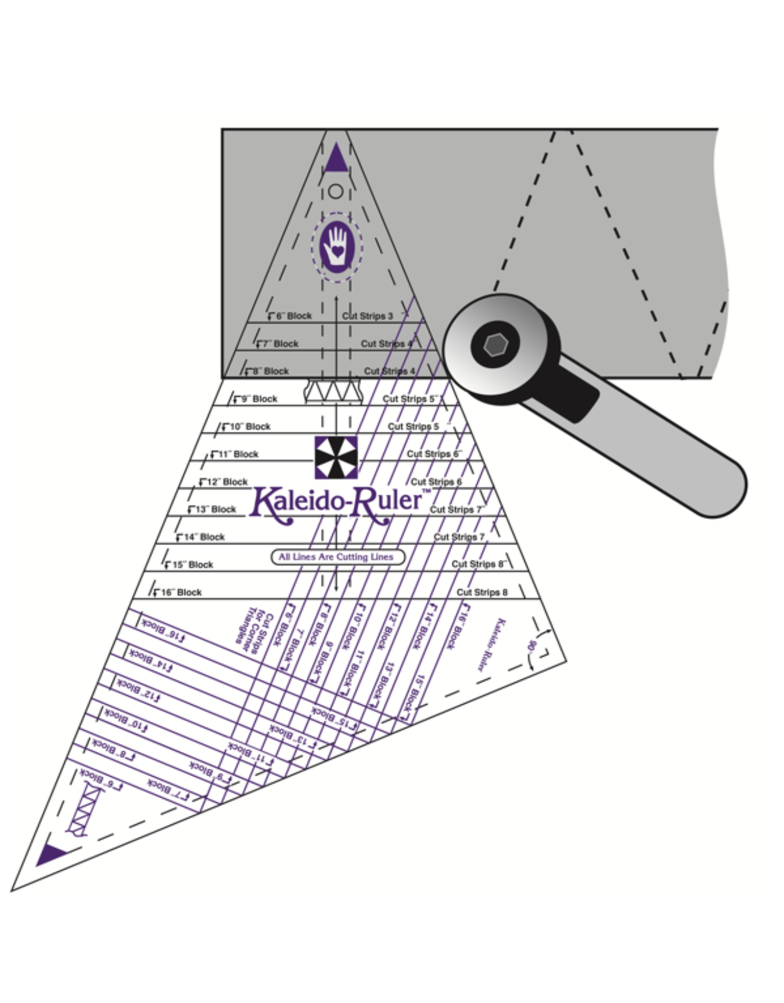 Marti Michell Small Kaleido-Ruler - 2-8 inch blocks