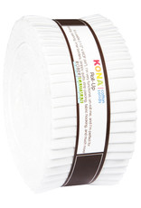 Robert Kaufman 2-1/2in Strips Roll Up - Kona Solids White