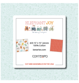 Benartex Contempo Studio Terry Runyan - Elephant Joy - 10 x 10 Pack