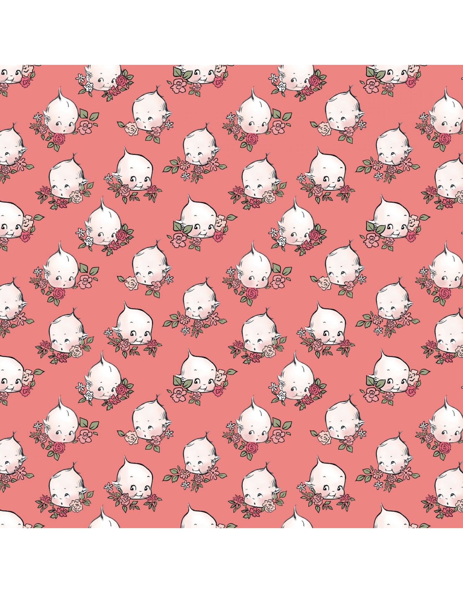 Riley Blake Designs Sew Kewpie - Faces Coral