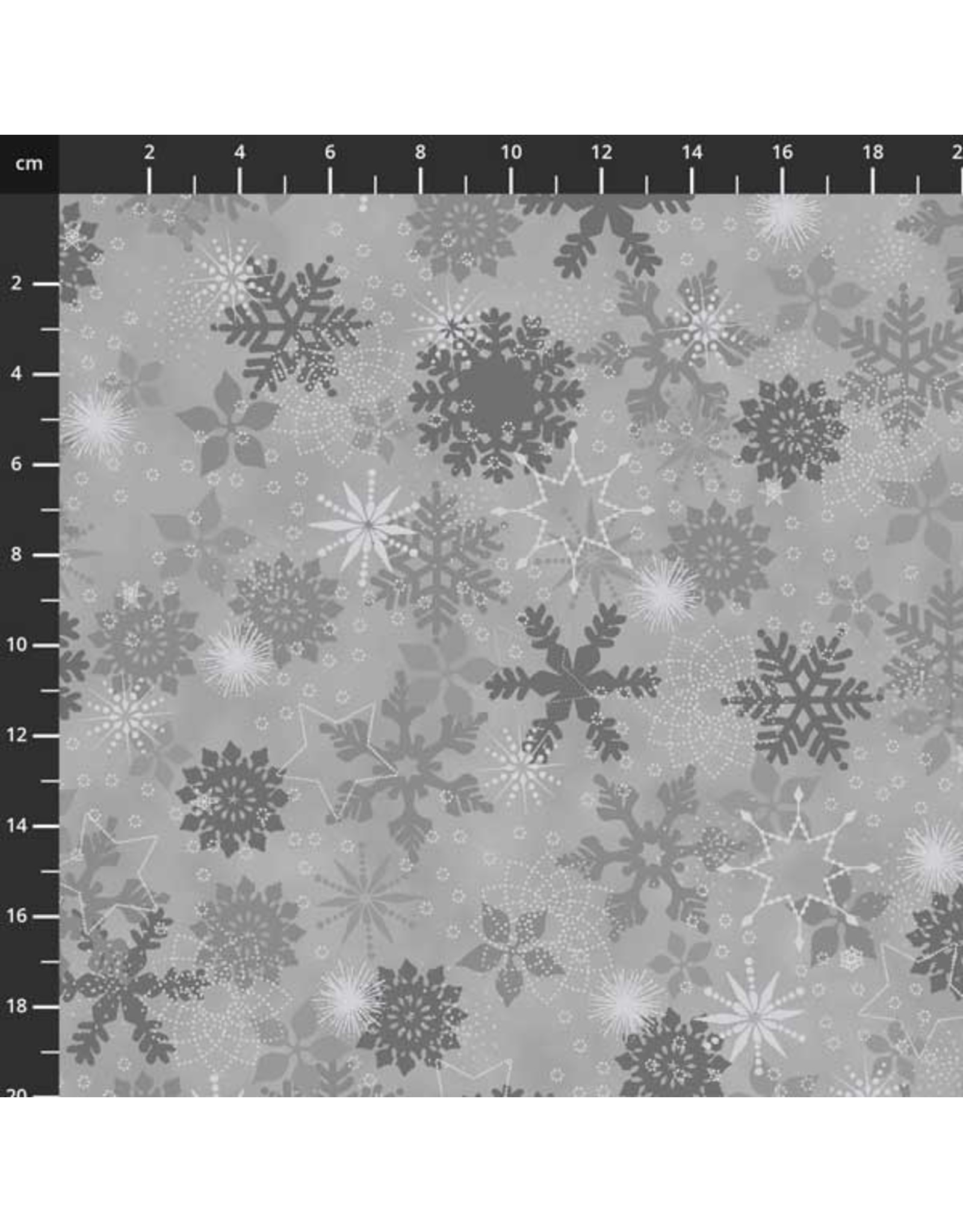 Stof Fabrics Christmas is Near - Snowflakes Grey