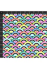 Studio E Fabrics B & W with a Touch of Bright - Rainbow Multi