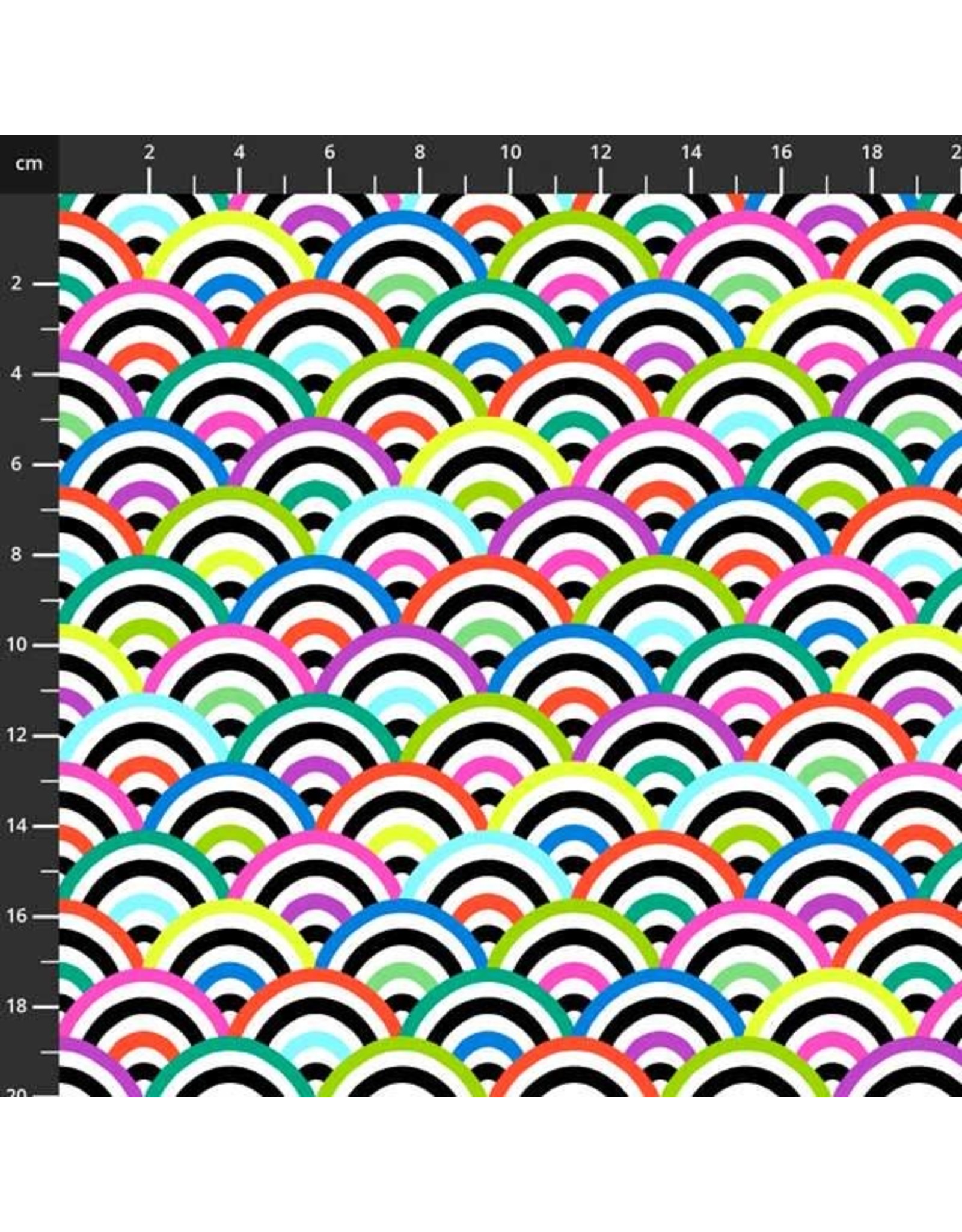 Studio E Fabrics B & W with a Touch of Bright - Rainbow Multi