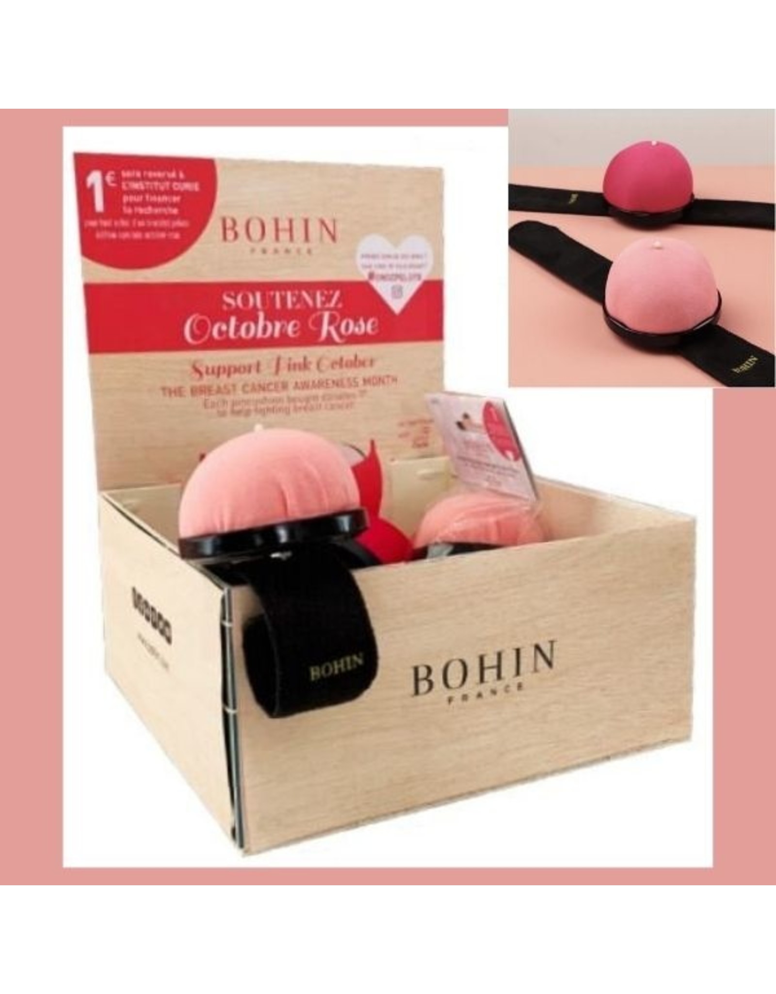 Bohin Speldenkussen Armband - Roze