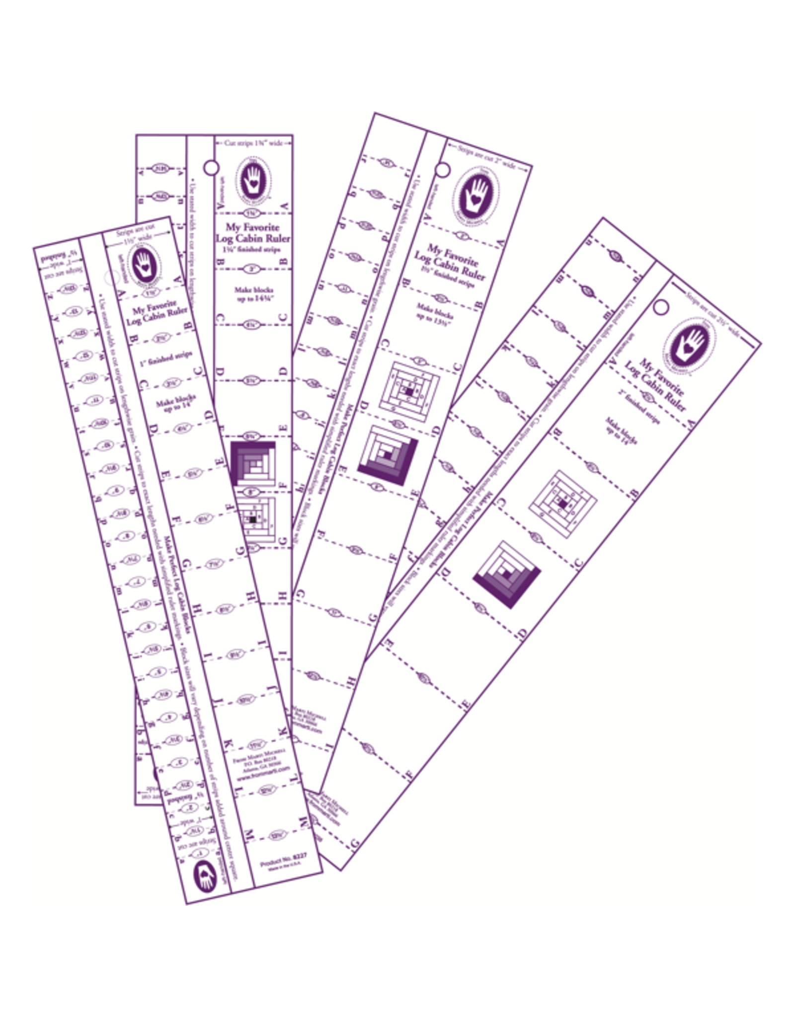 Marti Michell My Favorite Log Cabin Ruler - 0.5 and 1 inch