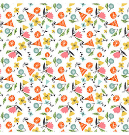 Benartex Contempo Studio Elephant Joy - Spirit Floral Light White