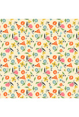 Benartex Contempo Studio Terry Runyan - Elephant Joy - Spirit Floral Light Yellow - 10414-03