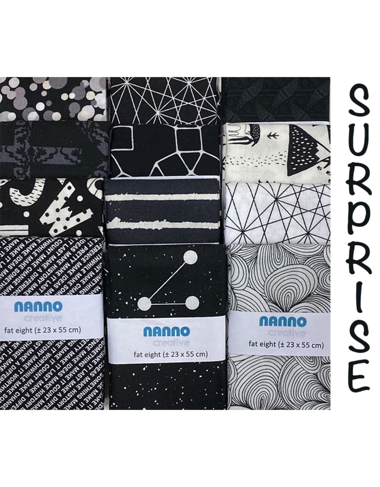 Surprise Bundle with 5 Fat Eights - Black & White