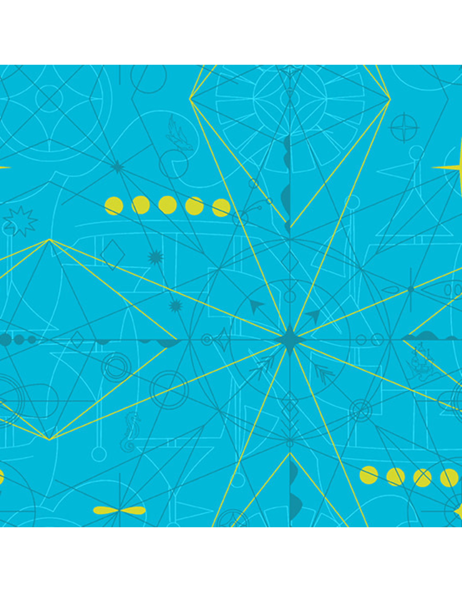 Andover Alison Glass - Sun Print 2022 - 10th Anniversary Collection - Compass Water - A-8673-T1