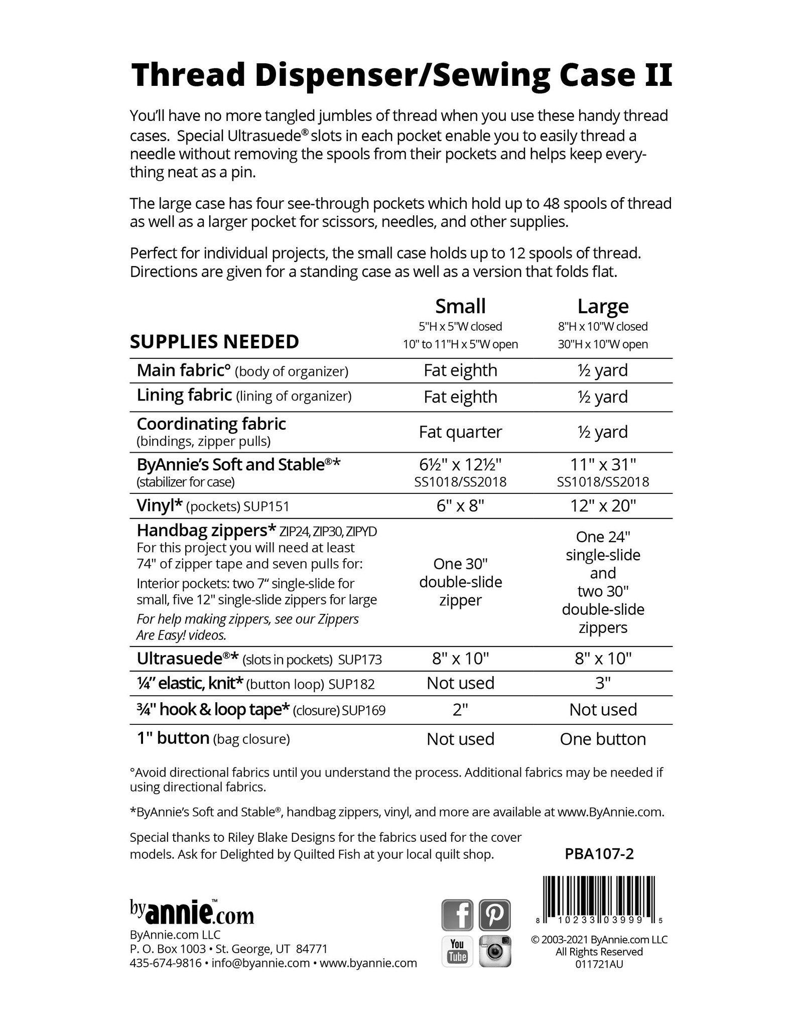 ByAnnie Thread Dispenser / Sewing Case II - by Annie - PBA107-2