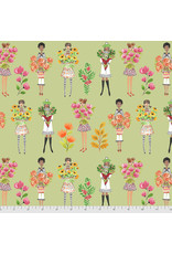 FreeSpirit Anne Keenan Higgins - Calendar Girls - Friday Florals Green - PWAK004.XGREEN