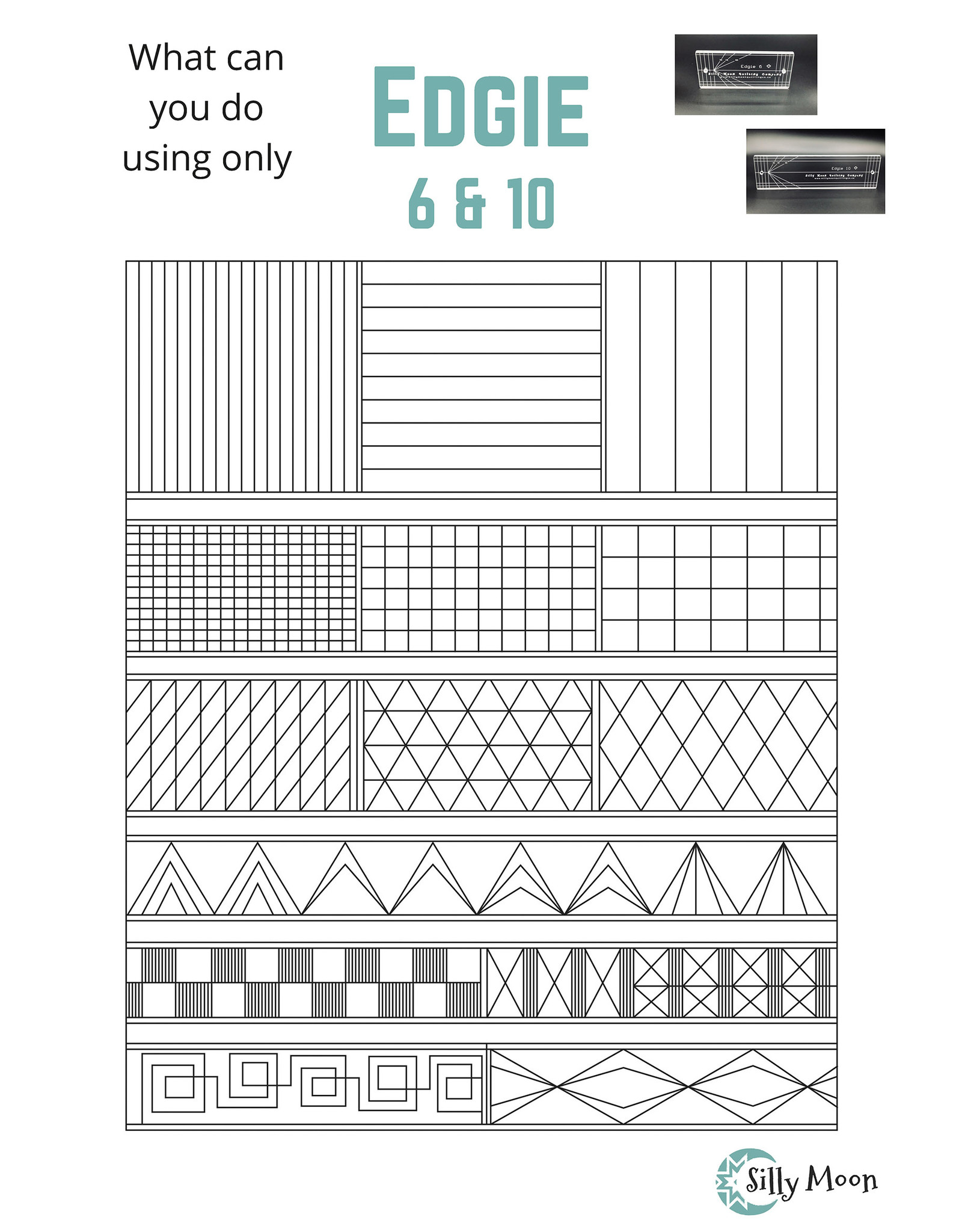 Silly Moon Quilting Co Silly Moon Quilting - Quilt Ruler - Edgie 6