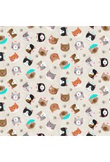 Wilmington Anne Rowan - Purrfect Partners - Cats Toss Cream - 68561-193