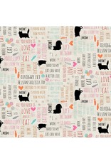 Wilmington Anne Rowan - Purrfect Partners - Word Toss Cream - 68562-198