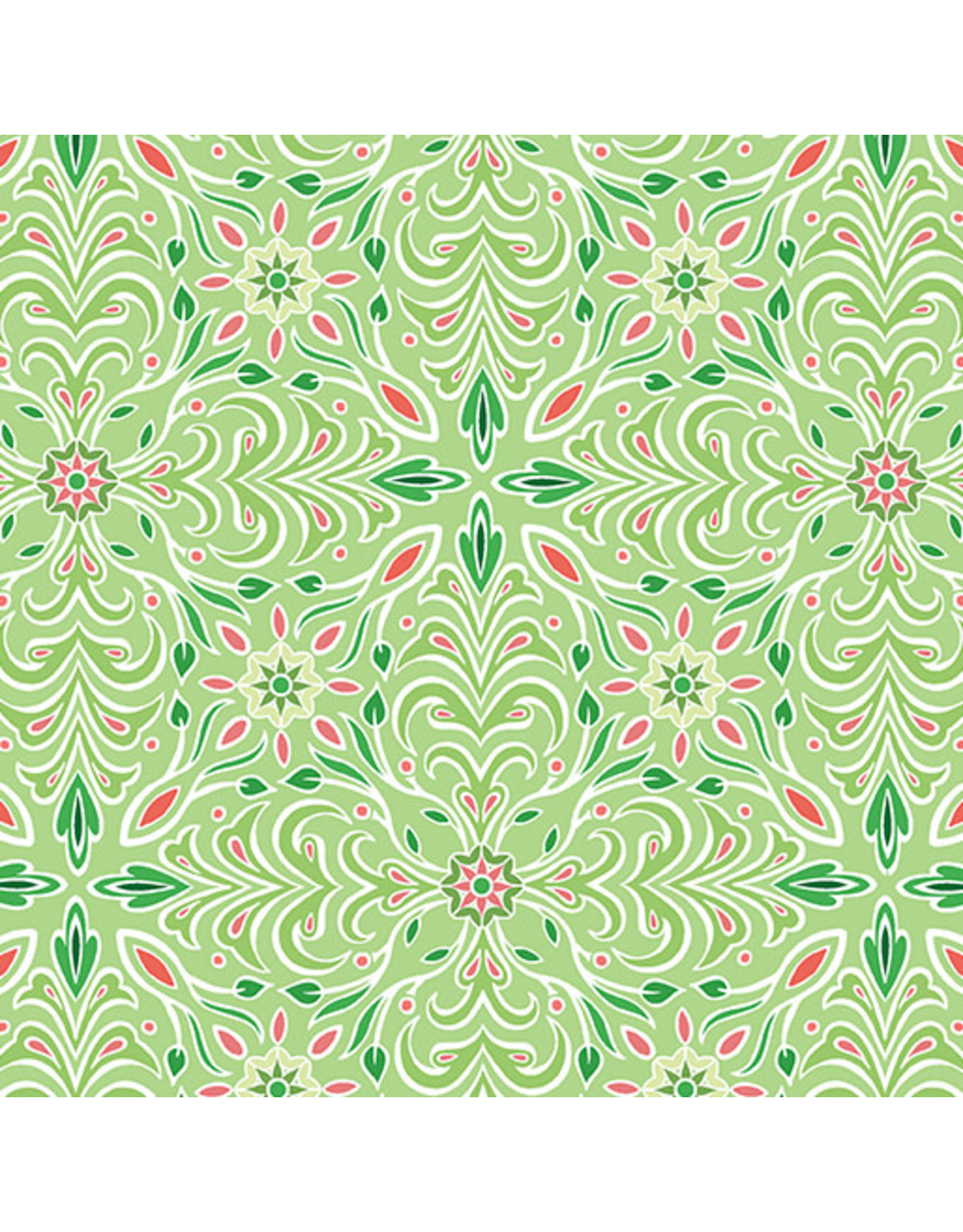 Benartex Amanda Murphy - Holiday Jewels - Medallion Lime - 13562-42