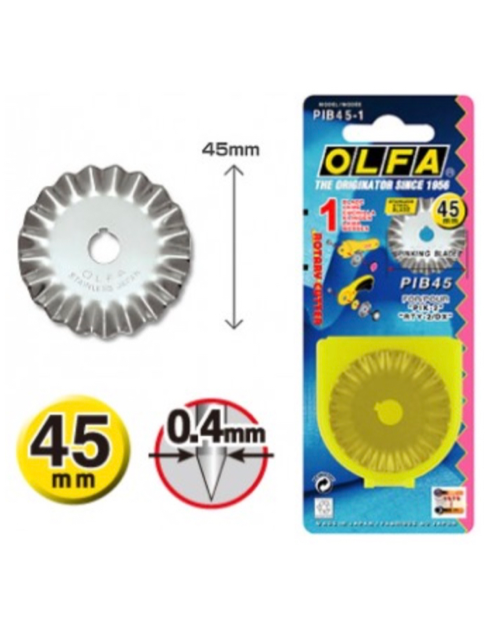 Olfa Olfa reservemes 45 mm met kartelrand - 1 stuk