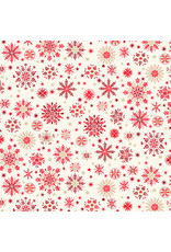 Makower UK Makower UK - Scandi - Snowflakes Cream Red - TP-2457-R1