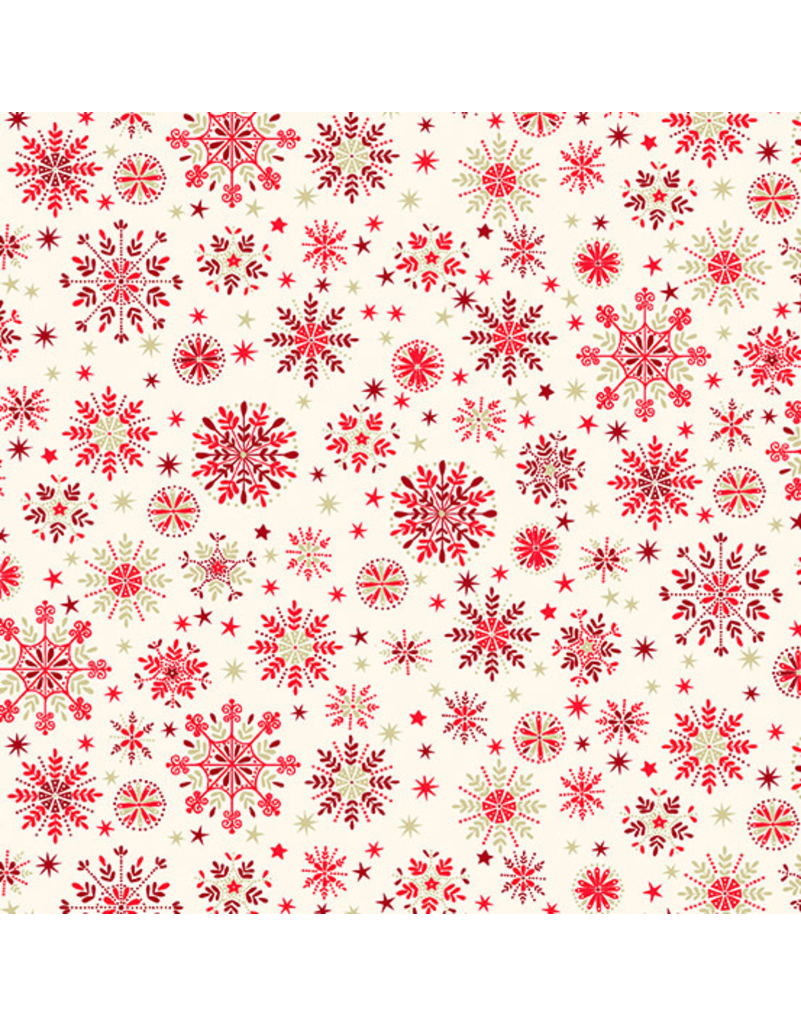 Makower UK Makower UK - Scandi - Snowflakes Cream Red - TP-2457-R1