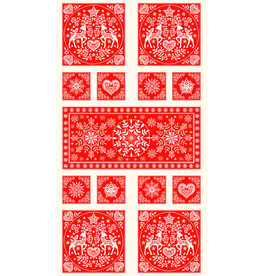 Makower UK Scandi - Tabletop Panel Red