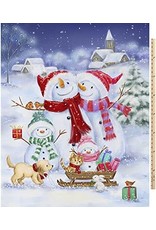 Diversen Snowman Family - panel - digitale print - 36 inch