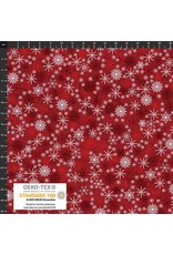 Stof Fabrics Stof Fabrics - Star Sprinkle - Snowflakes Red/Silver - 4599-415