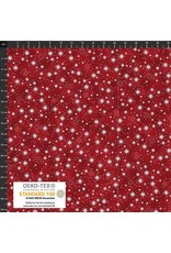 Stof Fabrics Stof Fabrics - Star Sprinkle - Small Stars Red/Silver - 4599-417