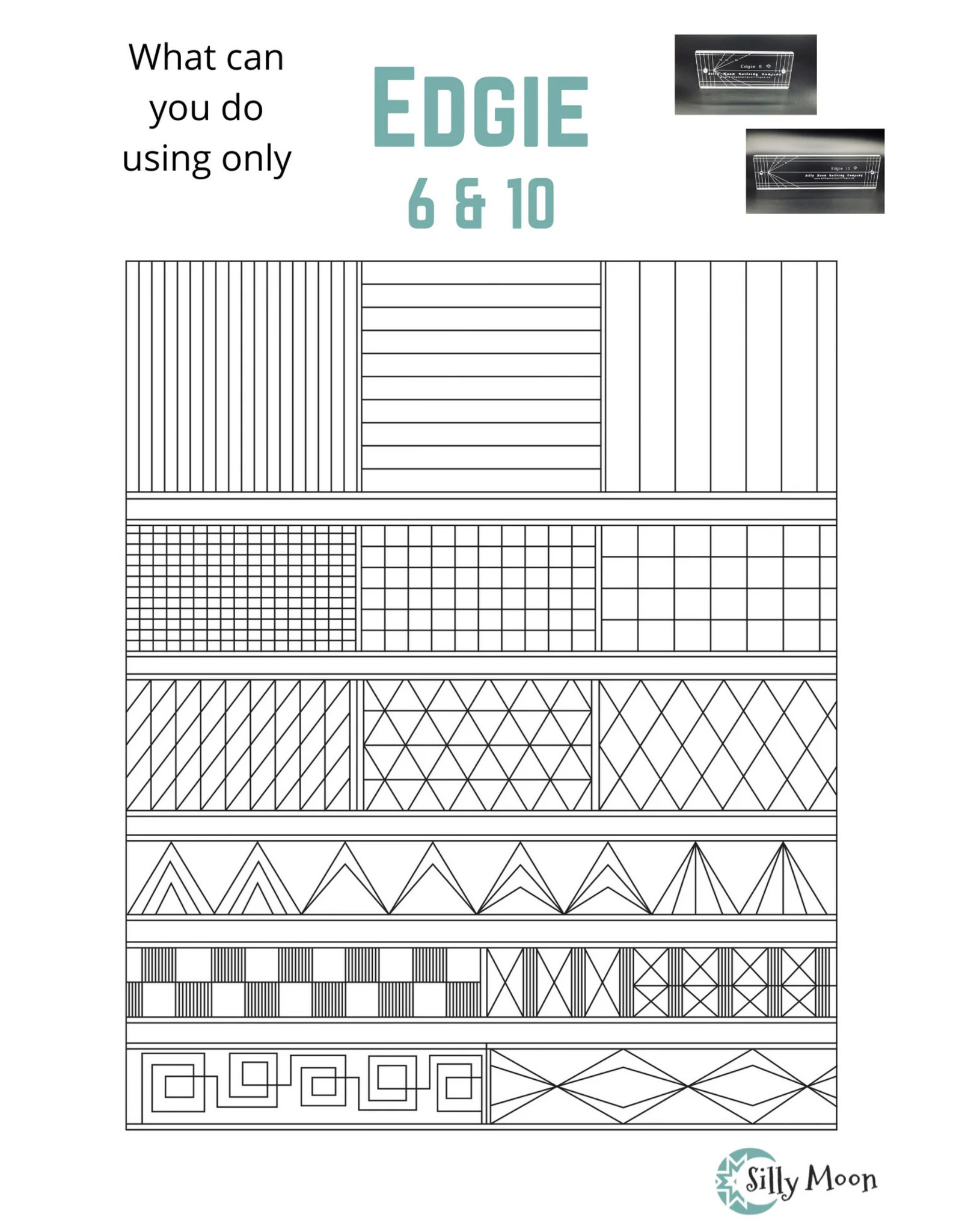 Silly Moon Quilting Co Silly Moon Quilting - Quilt Ruler - Edgie 10