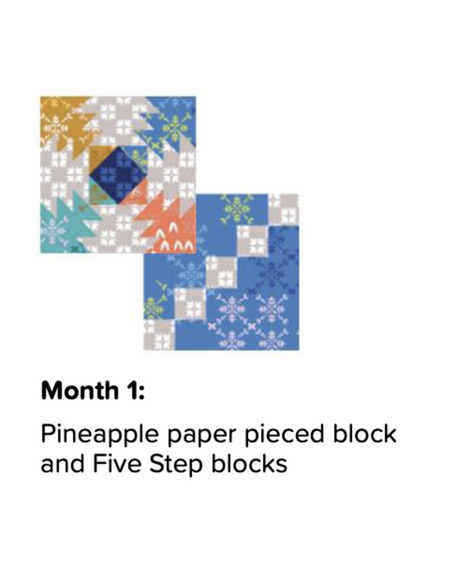 Figo Privy Garden - Block of the Month - kit with fabrics and pattern