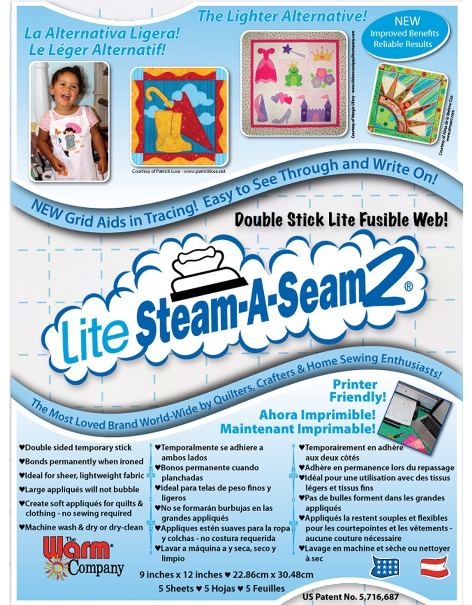 The Warm Company Warm Company - Steam a Seam 2 Lite - 5 sheets - can be used in a printer