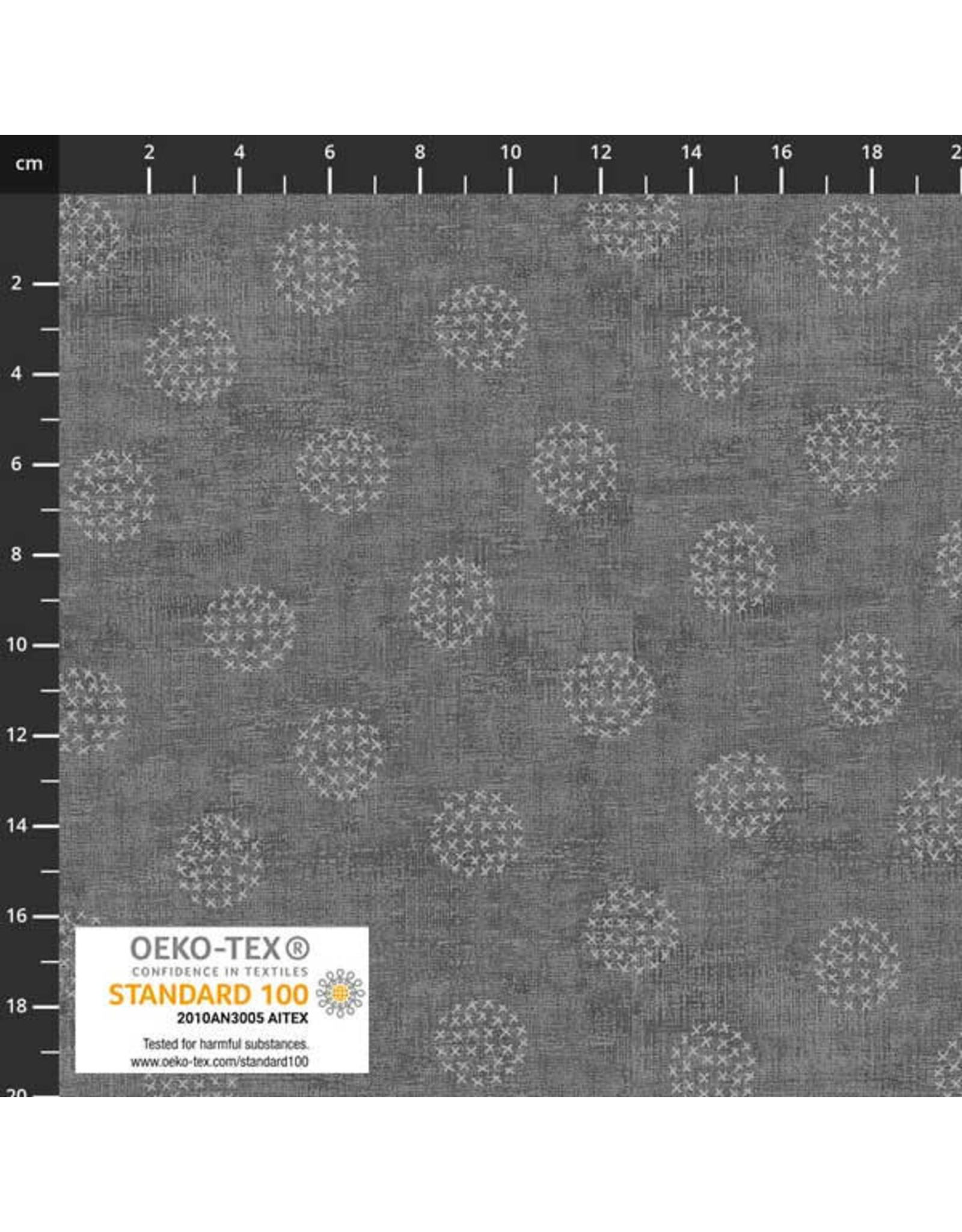 Stof Fabrics Stof Fabrics - Dots Dark Grey - 108 inch Wide Back - 4555-103 - Dubbelbreed
