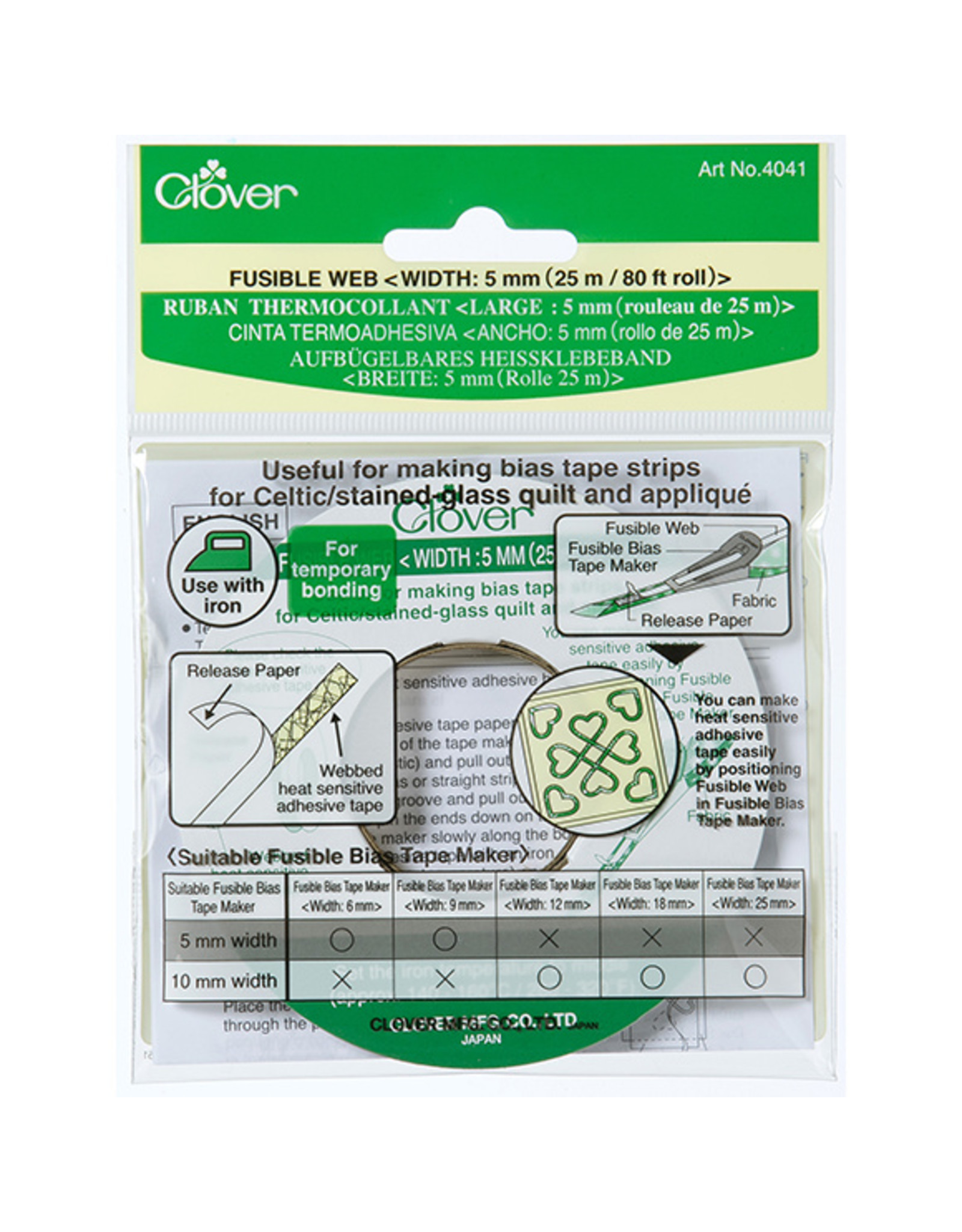 Clover Fusible web - 5 mm - voor glas in lood quilts