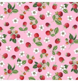 Makower UK Summer Days - Raspberries Pink
