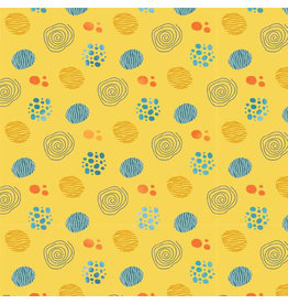 QT Fabrics Dinosaurus - Geo Yellow