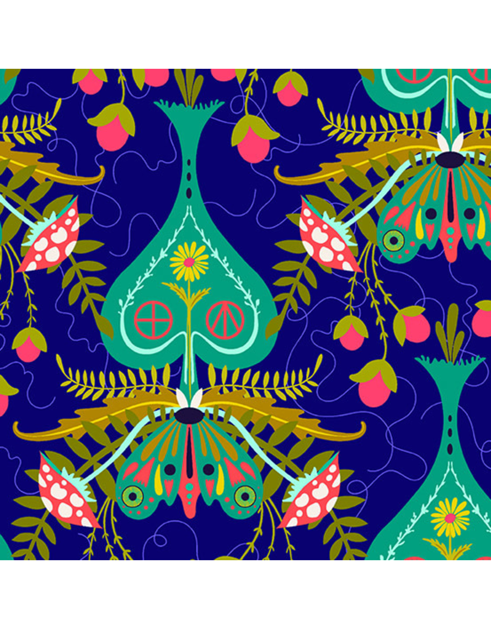 Andover Alison Glass - Wildflowers - Spade Cobalt - A-667-B