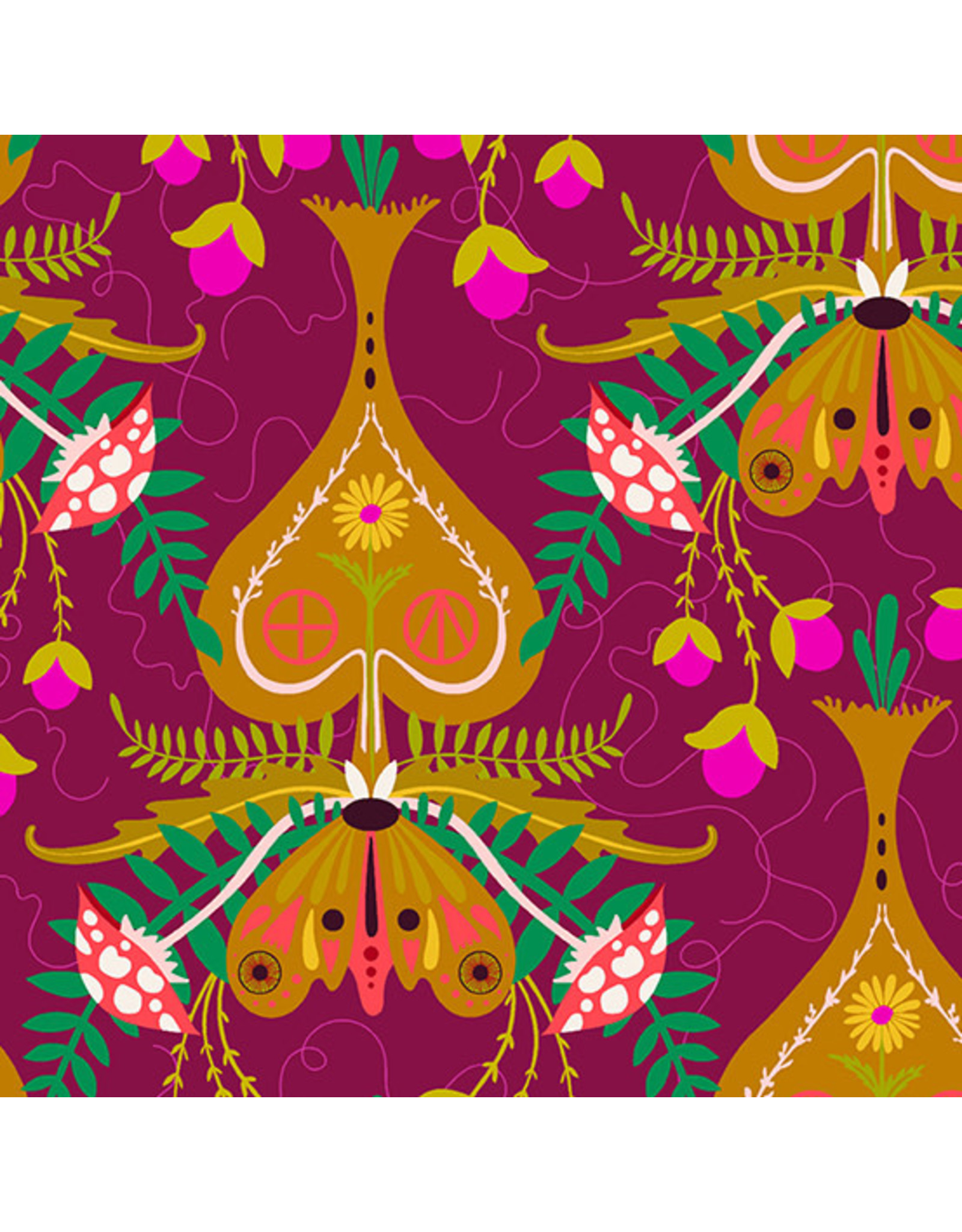 Andover Alison Glass - Wildflowers - Spade Plum - A-667-P