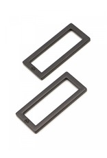 ByAnnie ByAnnie - Rectangle Ring Flat  - 1-1/2 inch - Black Metal - set of 2 - HAR15-RR-BM-TWO