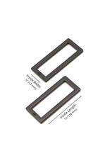 ByAnnie ByAnnie - Rectangle Ring Flat  - 1-1/2 inch - Black Metal - 2 stuks - HAR15-RR-BM-TWO