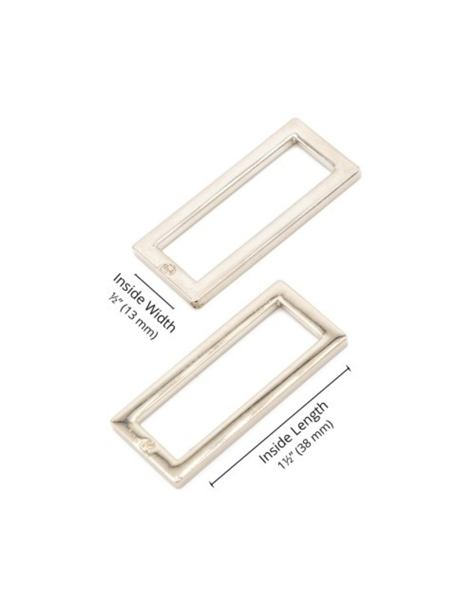 ByAnnie byAnnie - Rectangle Ring Flat  - 1-1/2 inch - Nickel - set of two - HAR15-RR-N-TWO